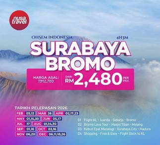 4H3M SURABAYA BROMO With FLIGHT 