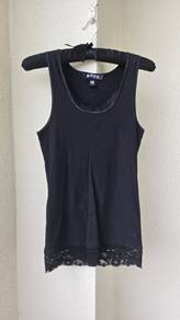 Roxy Lace-Edged Black Tank Top