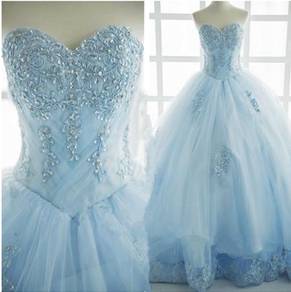 Blue fishtail wedding bridal dress gown RB1578