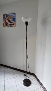 Black Floor Lamp with Frosted Glass Shade