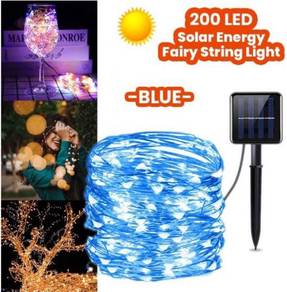 BLUE SOLAR LiGHT 200 LED 20M LAMPU GARDEN LAMP