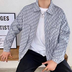 Dior Oblique Jacquard Zip-Up Denim Jacket