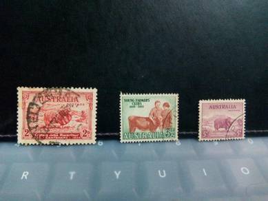 Set of 3 Australia stamps