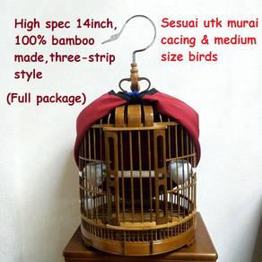 New Bamboo Bird Cage, Sangkar Burung, Three-strip