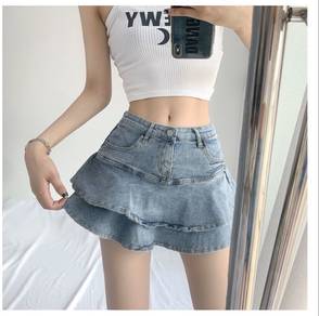 Blue jean fashion short pant skirt