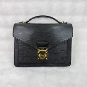 Authentic LV Monceau 28 Black Epileather Bag