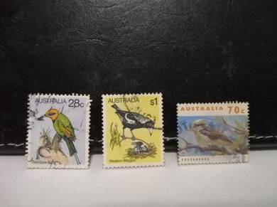 3 Vintage Australia Stamps Birds