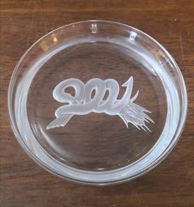 Hoya Crystal trinket dish with snake 2001 decor