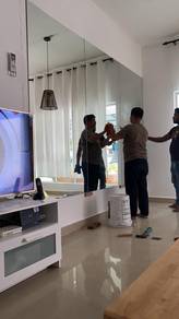 PASANG CERMIN DINDING l wall mirror install l
