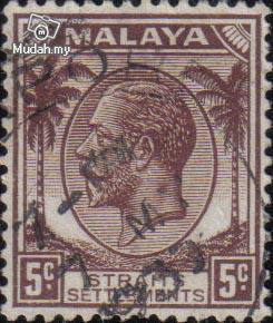 1936 Straits Settlements King George V 5c Stamp
