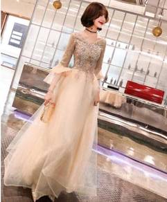 Cream grey evening prom dress gown RBP1329