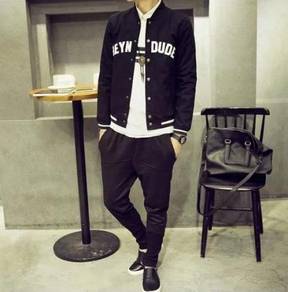 [12.12] SWEATER BLACK VARSiTY BASEBALL JACKET