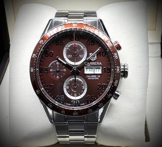 Preowned Tag Heuer CARRERA Chronograph Brown Dial