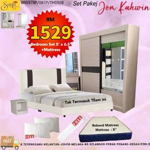 Set Kombo bilik tidur 5'X6.5' sekali tilam