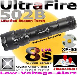 UltraFire 502B 8s Cree XP-G3 Deep Yellow LED Torch