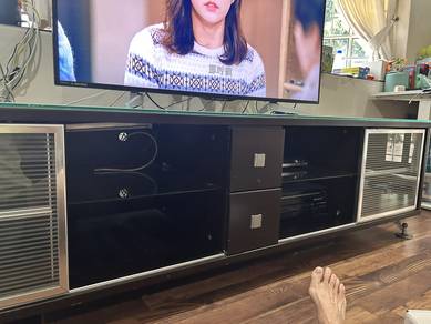 TV Cabinet with Tempered Glass Top –Good Condition