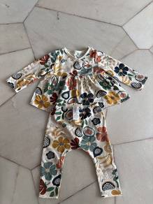 Next baby girl 6-9 months set flower pattern