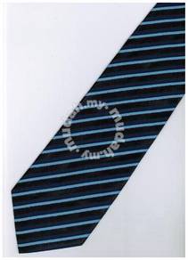 EDB6 Blue Black Blinking Striped Formal Neck Tie