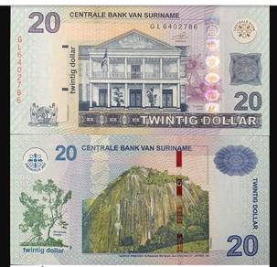 Suriname 20 Dollar 2019 - Pick P164  unc