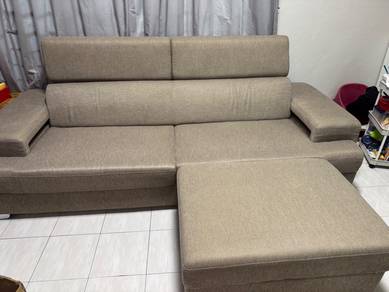 3 seated fabric modern sofa with stool