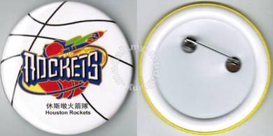 NBA Basketball Houston Rockets Button Badge 58mm