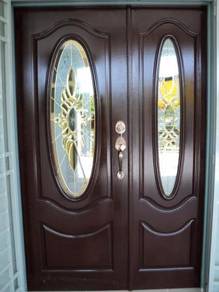 Pintu Cermin Bujuk Kayu Solid Depan Rumah Offer