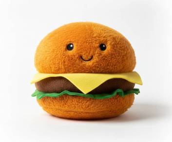 22cm Kawaii Gigglescape Cheeseburger Plush Toy