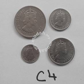Malaya coin Queen 1961 50 20 10 5 cent 4 pcs vf C4