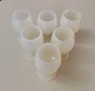 White marble footed cups 6