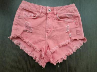 H&M Orange Denim Shorts