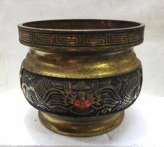 Vintage Brass Dragon Incense Burner Censer