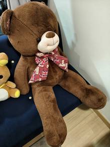 Large Brown Teddy Bear and Rilakkuma Plushie