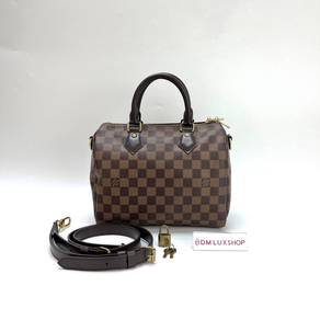 Preloved LV Damier Ebene Speedy 25 w/ Strap GHW