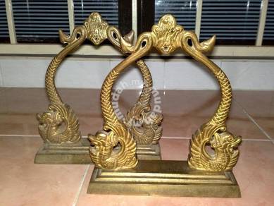 Brass dragon gong holder ornament tembaga