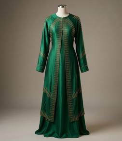 Abaya Dress Hijau Zamrud Diraja - Batu Berkilat Ma