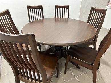 Nyatoh wood dining table and chairs