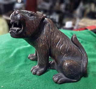 Chinese Bronze Feng Shui Zodiac Year Fierce Tiger 