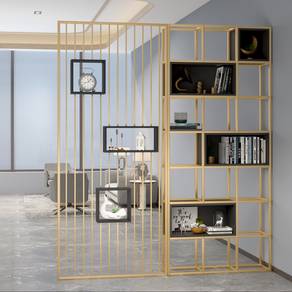 GOLD Home Partition Floor Shelf Entrance Screen