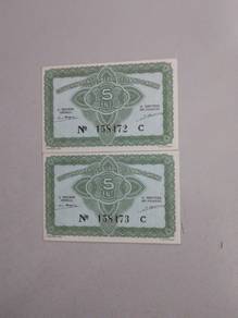 French Indo-China 5 cents 1942 - P88a   AU+
