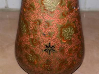 Pasu antik tembaga brass floral vase