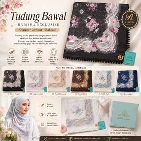 tudung Bawal cotton Bercorak  B45