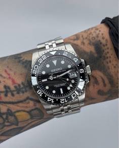 Custom Seiko Mod 40mm GMT-Master II Black Ceramic