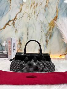 Valentino Flower Nylon & Leather Handle Bag
