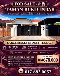 1-storey Terraced House For Sale in Johor Bahru,JHR