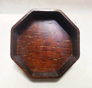 Japanese Tray Serving Plate Cherry Bark Wooden Kab