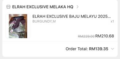 Elrah Baju Melayu(tak termasuk sampin)