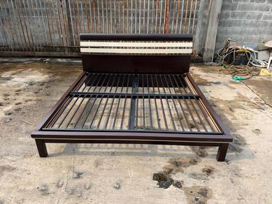 Solid Katil King Bed Frame Kayu Wooden