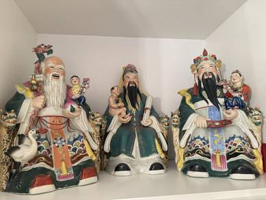 Feng Shui Fu Lu Shou Ceramic Decoration陶瓷福禄寿三星摆件