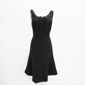 Brooks Brothers Full Embossed Flowers Black Dress