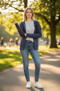 Adidas Dark Blue Zip-Up Hoodie – Everyday Comfort